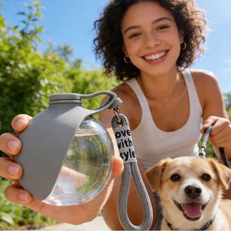 2-in-1 Hunde-Wasserflasche mit Napf – 285ml Reise-Trinkflasche für Hunde