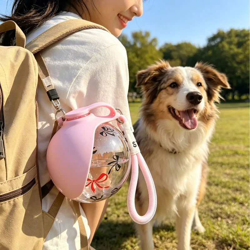 2-in-1 Hunde-Wasserflasche mit Napf – 285ml Reise-Trinkflasche für Hunde